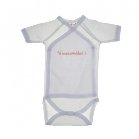 Îmbrăcăminte fete - Body cu maneca scurta pentru baieti Mini Bimbi BB8-48,  Alb