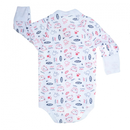 Body cu maneca lunga pentru baieti Mini Bimbi 100323, Alb [1]