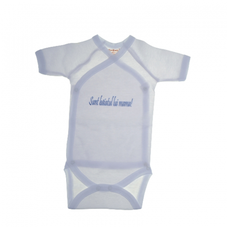 Body-uri baieti - Body cu maneca scurta pentru baieti Mini Bimbi BB9-48, Alb