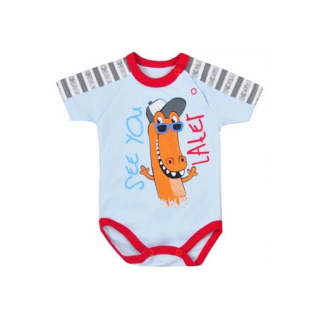 Body-uri baieti - Body cu maneca scurta pentru baieti Koala Aligator 05-954A_62 cm, Albastru