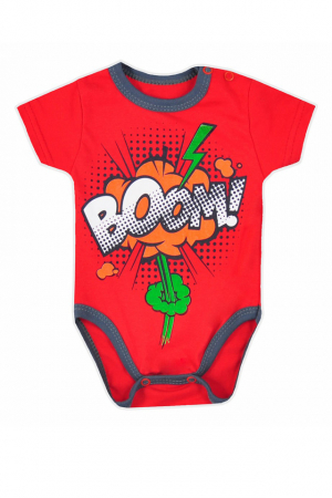 Body-uri baieti - Body cu maneca scurta pentru baieti Koala BOOM 4016R-74-cm, Rosu
