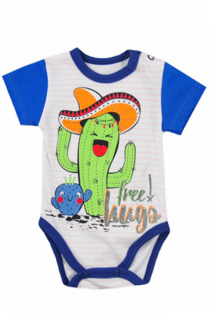 Body-uri baieti - Body cu maneca scurta pentru baieti Koala Kaktus 06-282-62-cm, Albastru