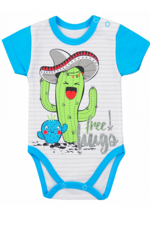 Body-uri baieti - Body cu maneca scurta pentru baieti Koala Kaktus 06-2822-62-cm, Albastru