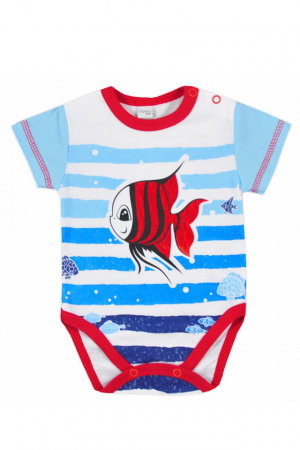 Body-uri baieti - Body cu maneca scurta pentru baieti Koala Merlin 05-982-62-cm, Albastru