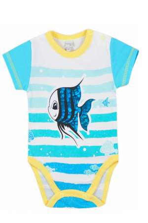 Body-uri baieti - Body cu maneca scurta pentru baieti Koala Merlin 05-9822-62-cm, Turcoaz