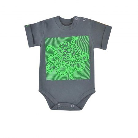 Body-uri baieti - Body cu maneca scurta pentru baieti Koala Osmiornica 08-539G_68 cm, Gri