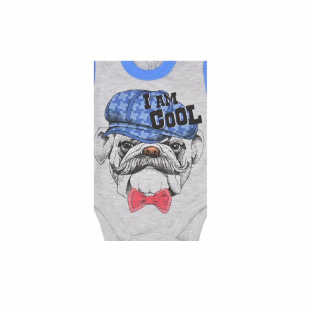 Body cu maneca scurta pentru baieti Koala Pies i kot 04-838_68 cm, Gri [1]