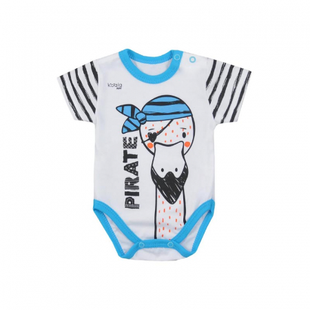 Body-uri baieti - Body cu maneca scurta pentru baieti Koala Pirate 07-721_86 cm, Alb