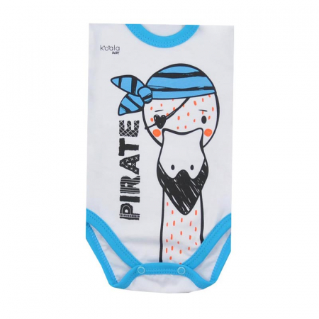 Body cu maneca scurta pentru baieti Koala Pirate 07-721_86 cm, Alb [1]