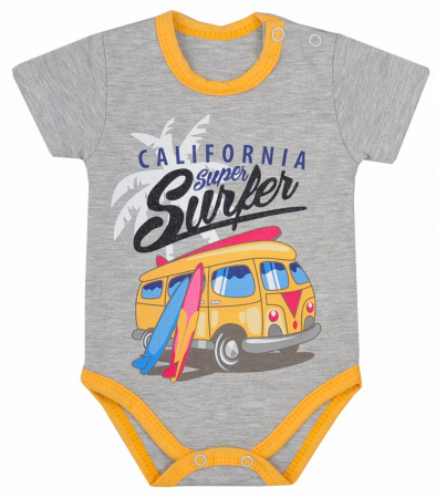 Body-uri baieti - Body cu maneca scurta pentru baieti Koala Surfer 3258G-62-cm, Gri