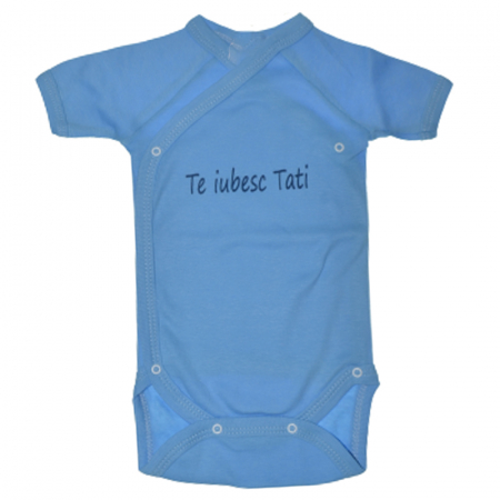 Body-uri baieti - Body cu maneca scurta pentru baieti Mini Bimbi BE0214, Albastru