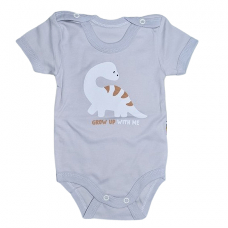 Body-uri baieti - Body cu maneca scurta, pentru baieti, Mini Junior 2119GV, Gri