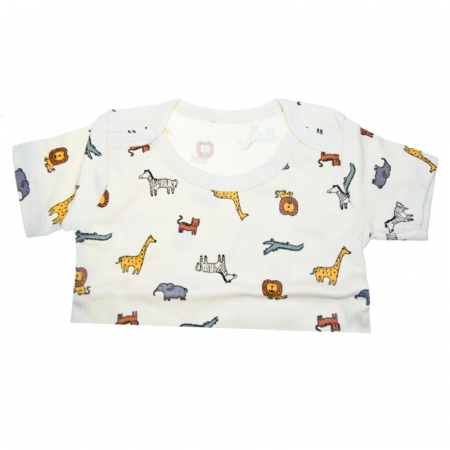 Body cu maneca scurta pentru bebelusi Mini Junior 2656TK, Crem [2]