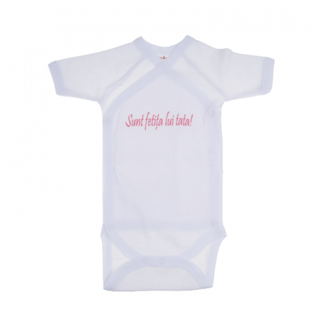 Îmbrăcăminte fete - Body cu maneca scurta pentru fete Mini Bimbi BB6-48, Alb