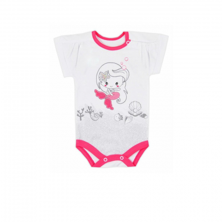 Îmbrăcăminte fete - Body cu maneca scurta pentru fete Koala 06-2663_74 cm, Alb