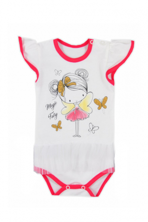 Îmbrăcăminte fete - Body cu maneca scurta pentru fete Koala Magiczna Wrozka 06-2861_86 cm, Crem
