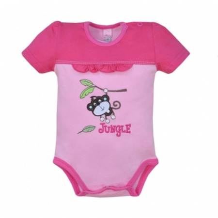 Îmbrăcăminte fete - Body cu maneca scurta pentru fete Koala Jungle 04-091F-68-cm, Fucsia