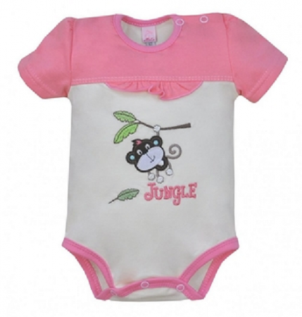 Îmbrăcăminte fete - Body cu maneca scurta pentru fete Koala Jungle 04-093C-74-cm, Crem