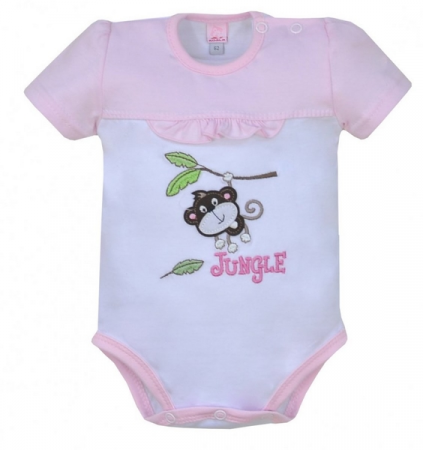 Îmbrăcăminte fete - Body cu maneca scurta pentru fete Koala Jungle 04-093R-68-cm, Roz