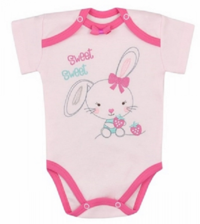 Îmbrăcăminte fete - Body cu maneca scurta pentru fete Koala Truskawka 04-387R-86-cm, Roz