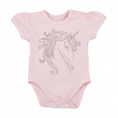 Îmbrăcăminte fete - Body cu maneca scurta pentru fete Koala Unicorn 08-562_62 cm, Roz