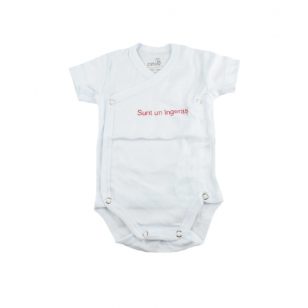 Îmbrăcăminte fete - Body cu maneca scurta pentru fete Pifou Model 10 MS M10-MS5-56, Alb