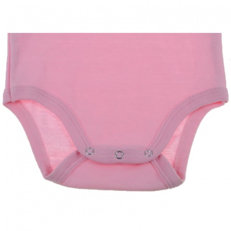Body cu maneca scurta pentru fete Pifou Model 6 MS6RZ-89-92-cm, Roz [1]