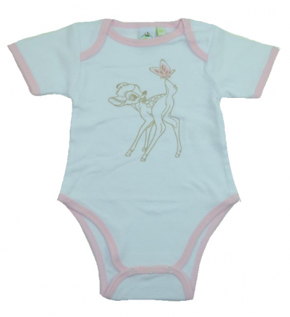 Îmbrăcăminte fete - Body cu maneca scurta pentru fete Sun City Bambi AQE0597A-86-cm, Alb