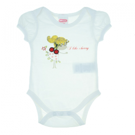 Îmbrăcăminte fete - Body cu maneca scurta pentru fete Wenice BL02100046-0-44-cm, Alb