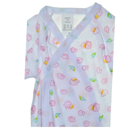 Body din bumbac, cu maneca lunga, cu imprimeu, pentru bebelusi, Mini Junior 1411NR-68, Alb [1]