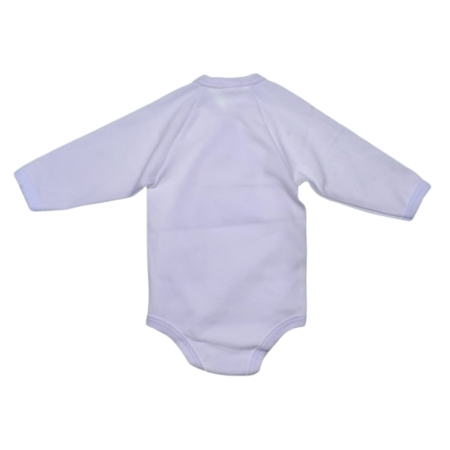 Body din bumbac, cu maneca lunga, cu mesaj, pentru bebelusi, Mini Junior 1411R2-68, Alb [3]