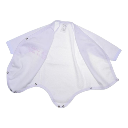 Body din bumbac, cu maneca lunga, cu mesaj, pentru bebelusi, Mini Junior 1411R2-68, Alb [2]