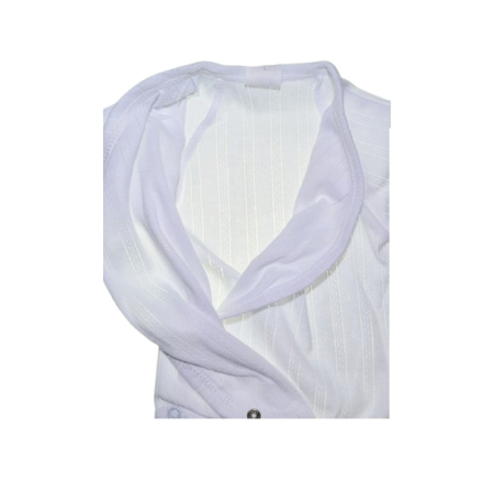 Body din bumbac, cu maneca lunga, pentru bebelusi, Mini Junior 1209A-56, Alb [2]