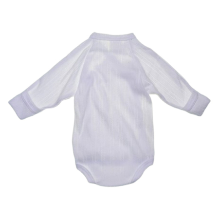 Body din bumbac, cu maneca lunga, pentru bebelusi, Mini Junior 1209A-56, Alb [3]