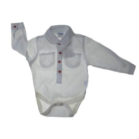Body-uri baieti - Body elegant pentru baieti Vitamins Baby KSL-201C-74-cm, Alb