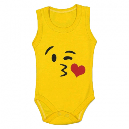 Body-uri fete - Body fara maneci pentru copii Cantaz Baby CNT-5, Galben