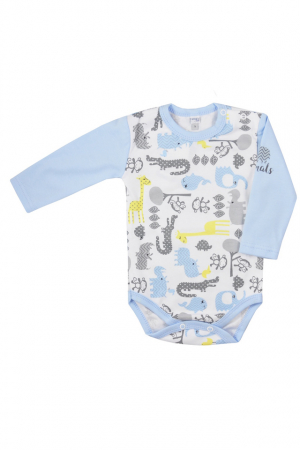Body-uri baieti - Body cu maneca lunga pentru baieti Koala Zwierzyniec 06-392AL-74, Albastru