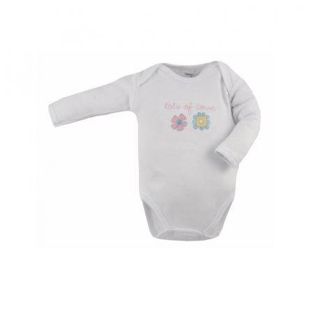 Îmbrăcăminte fete - Body cu maneca lunga pentru fete Koala Flower A01-032_92 cm, Alb