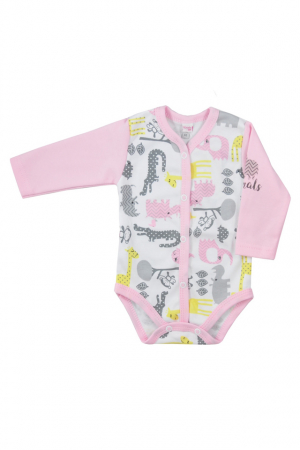 Îmbrăcăminte fete - Body cu maneca lunga pentru fete Koala Zwierzyniec 06-389R-62-cm, Roz