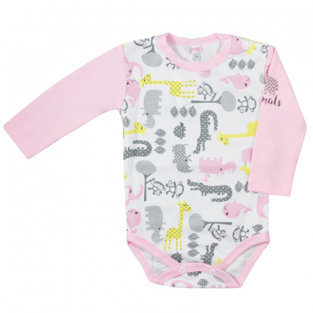 Îmbrăcăminte fete - Body cu maneca lunga pentru fete Koala Zwierzyniec 06-392-74-cm, Roz