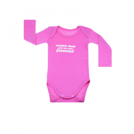 Îmbrăcăminte fete - Body cu maneca lunga pentru fete Mini Bimbi BMB-04F-92-cm, Fucsia