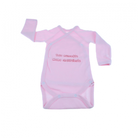 Îmbrăcăminte fete - Body cu maneca lunga pentru fete Mini Bimbi BMB-14RZ-68-cm, Roz