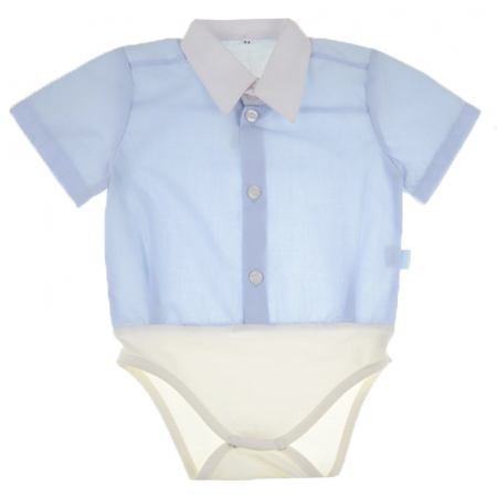 Body-uri baieti - Body tip camasa pentru baieti Baby Colibra 33100AL-74-cm, Albastru