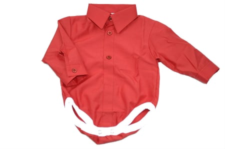 Body-uri baieti - Body tip camasa pentru baieti Mini Junior BCB3R-62-cm, Rosu
