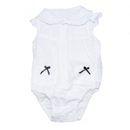 Body-uri fete - Body tip camasa pentru fete Vitamins Baby VTMB-2, Alb