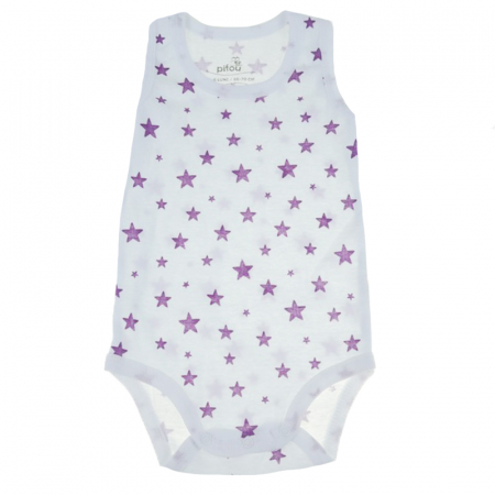 Îmbrăcăminte fete - Body tip maiou pentru fete Pifou Model 5 BM5P1-66-70-cm, Alb