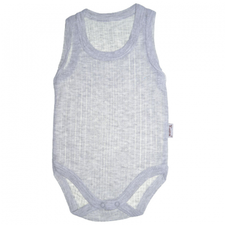 Body-uri baieti - Body tip maiou pentru baieti FINDIK 010823-4, Gri