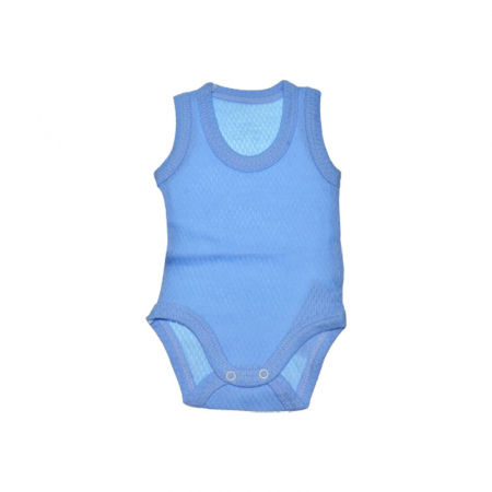 Body-uri baieti - Body tip maiou pentru baieti Mini Junior BDYM-MJ-1A, Albastru