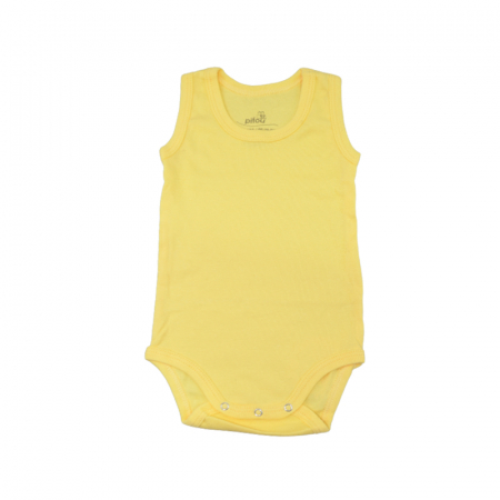 Body-uri baieti - Body tip maiou pentru copii Pifou BPP-1, Galben