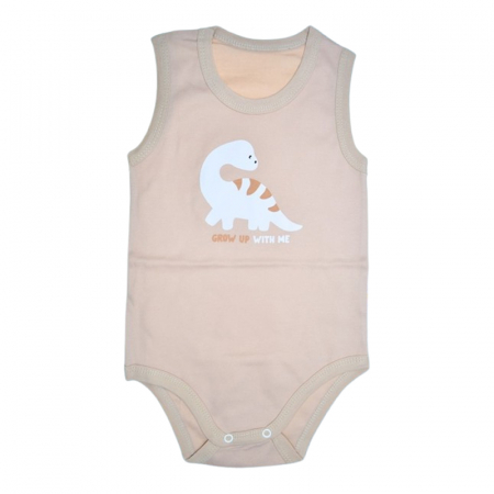 Body-uri baieti - Body tip maiou, pentru baieti, Mini Junior 3117DB, Bej